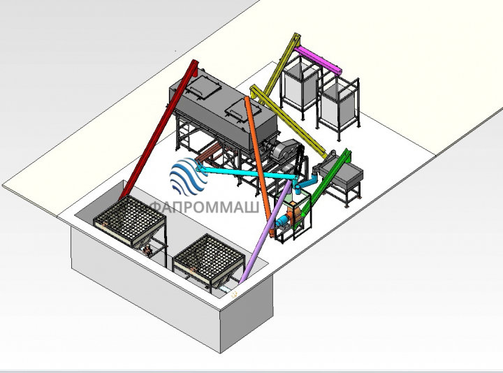 линия смешивания сыпучих смесей